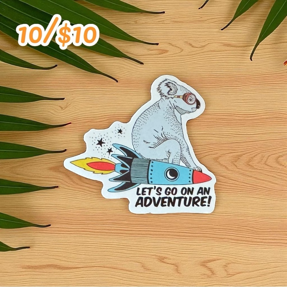 Koala Adventure Rocket Sticker – Glossy